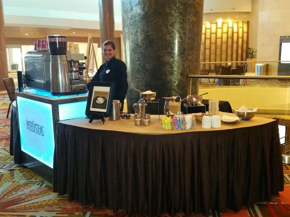 InterSystems branded espresso cart